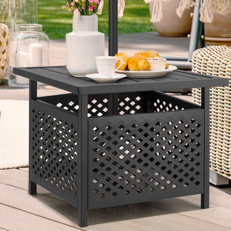 Sol 72 Outdoor Stansfield Outdoor Umbrella Side Table With 1.58 Umbrella Hole Reviews Wayfair